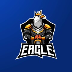 Eagle mascot logo design vector with modern illustration concept style for badge, emblem and t shirt printing. Angry Eagle illustration for sport and e-sport team.