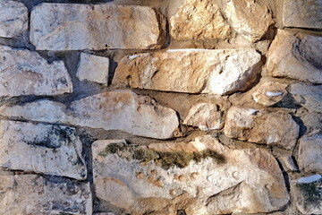 Masonry Rock Wall Texture. Texture of a fragment of a wall of an old structure.