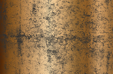 Luxury golden black metal gradient background with distressed cracked concrete texture.