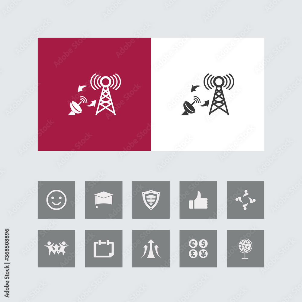 Poster creative data synchronization icon with bonus icons.