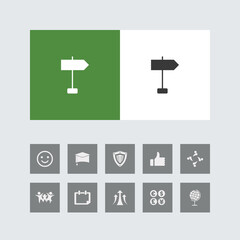 Creative Blank Road Sign Icon with Bonus Icons.