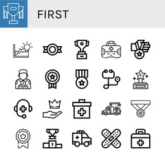 Set of first icons