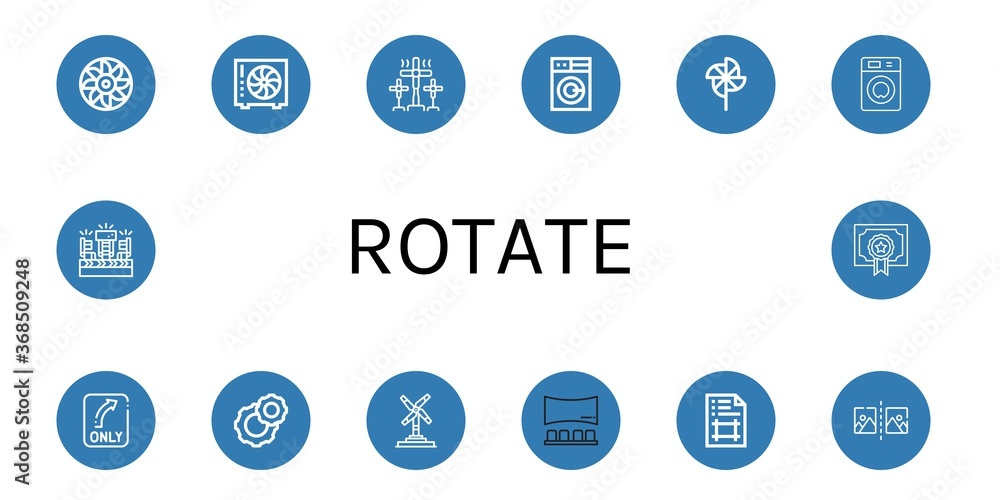 Poster rotate simple icons set