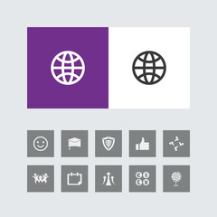 Creative Globe Icon with Bonus Icons.