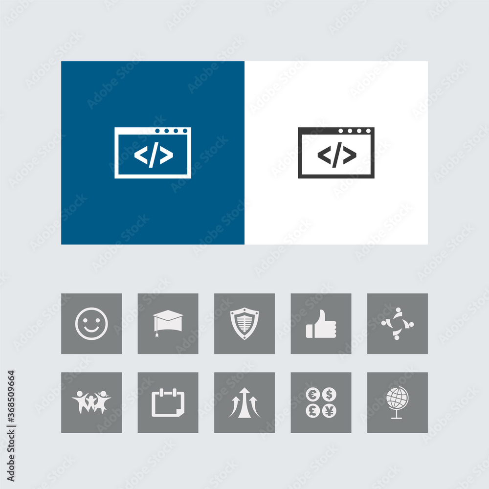 Aufkleber creative coding window icon with bonus icons.
