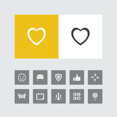 Creative Heart Icon with Bonus Icons.