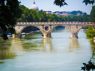Fototapeta premium bridge over Tiber River in Rome