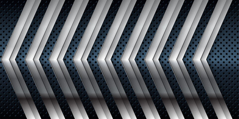 Silver list dimension on black texture background. Realistic overlap layers texture with silver light element decoration