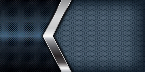 Silver list dimension on black texture background. Realistic overlap layers texture with silver light element decoration