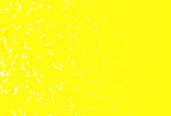 Light Yellow vector doodle backdrop with leaves.