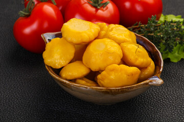 Tasty marinated patisson