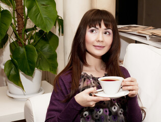 woman with tea