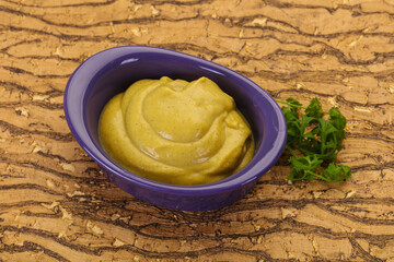 Mustard sauce in the bowl