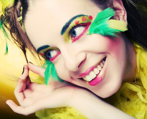 crazy girl with bright make up