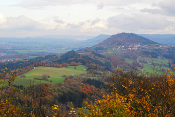 Fototapeta na wymiar The panorama from the mountain Hohenstaufen