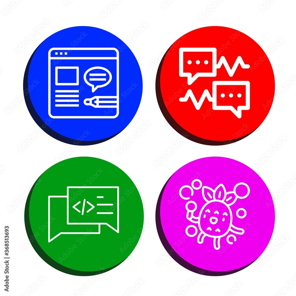 Poster dialog simple icons set