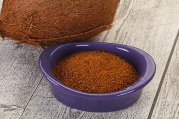 Coconut brown sugar in the bowl