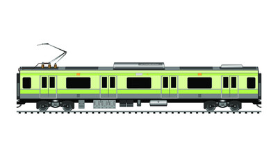 Fototapeta premium concept of Passenger train - subway train - Inter city train rapid transit drawing in vector 