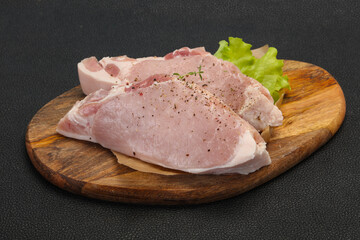 Raw pork meat steak for grill