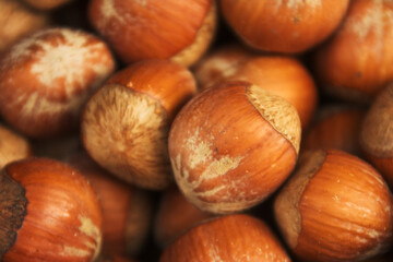 nuts close up, food background