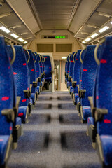 An empty train carriage during the coronavirus pandemic