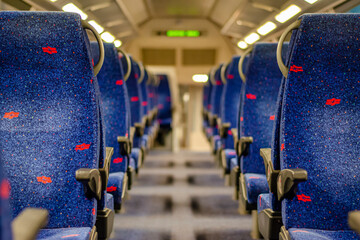 An empty train carriage during the coronavirus pandemic