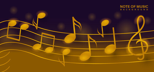 Fototapeta na wymiar Golden note of music design background template vector