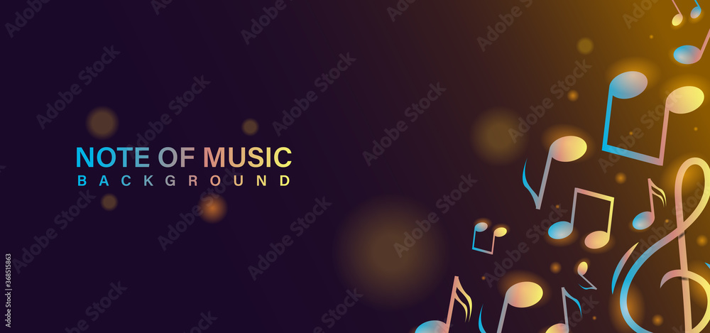 Poster note of music design background template vector