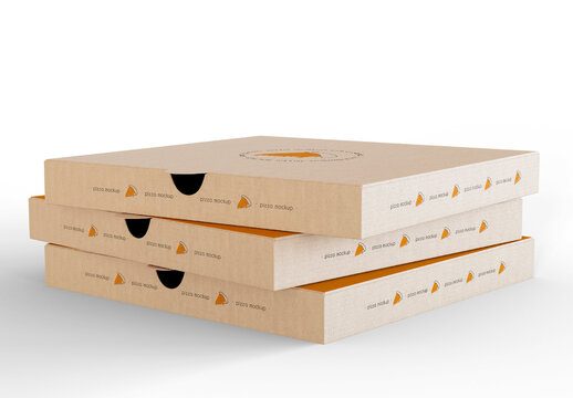 Stack of Pizza Boxes Mockup