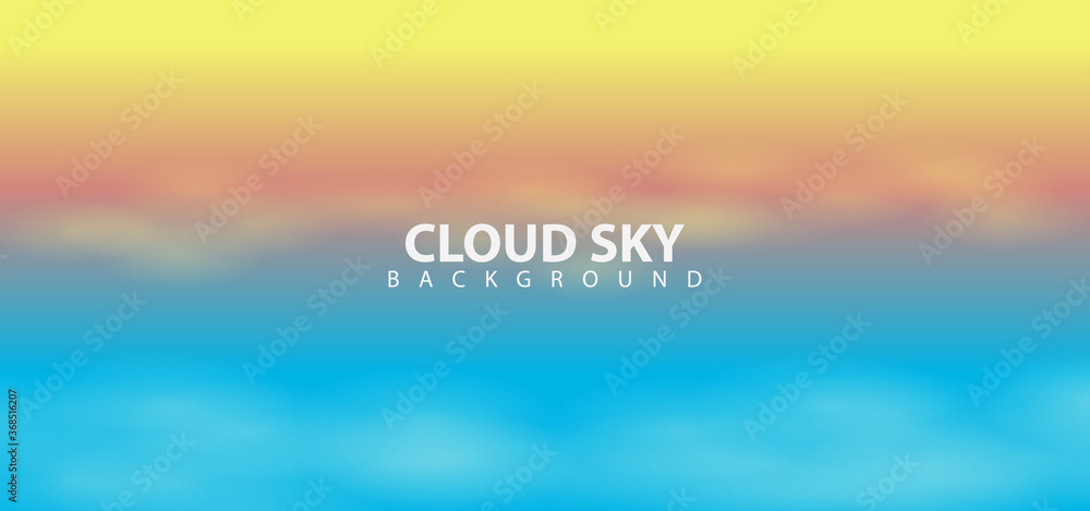 Poster sunset design clouds sky background template vector