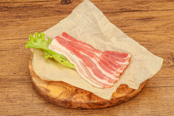 Raw pork bacon for roast