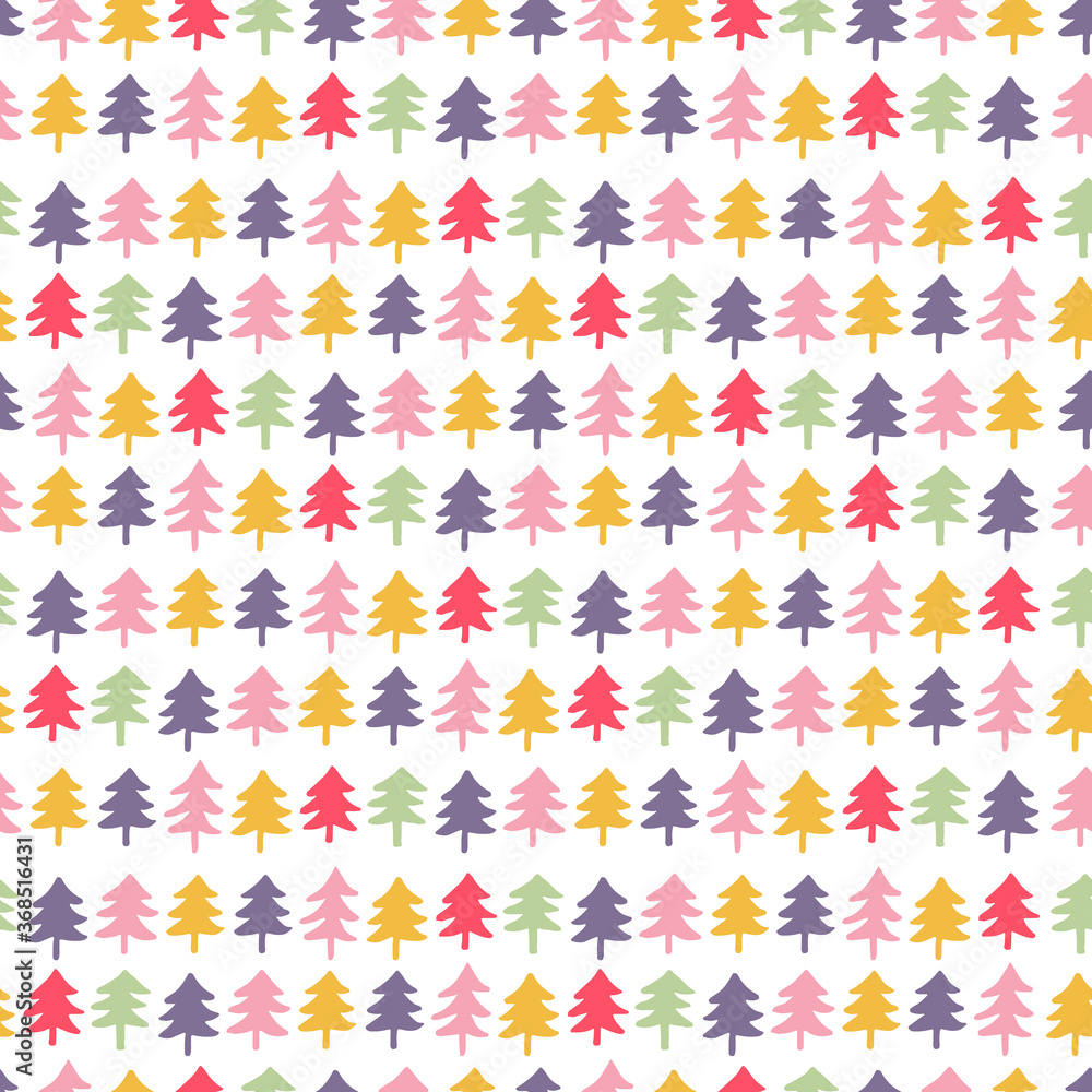Poster seamless pattern with christmas trees