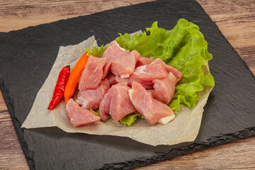Raw pork meat for cooking