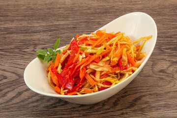 Cabbage salad with carrot and pepper