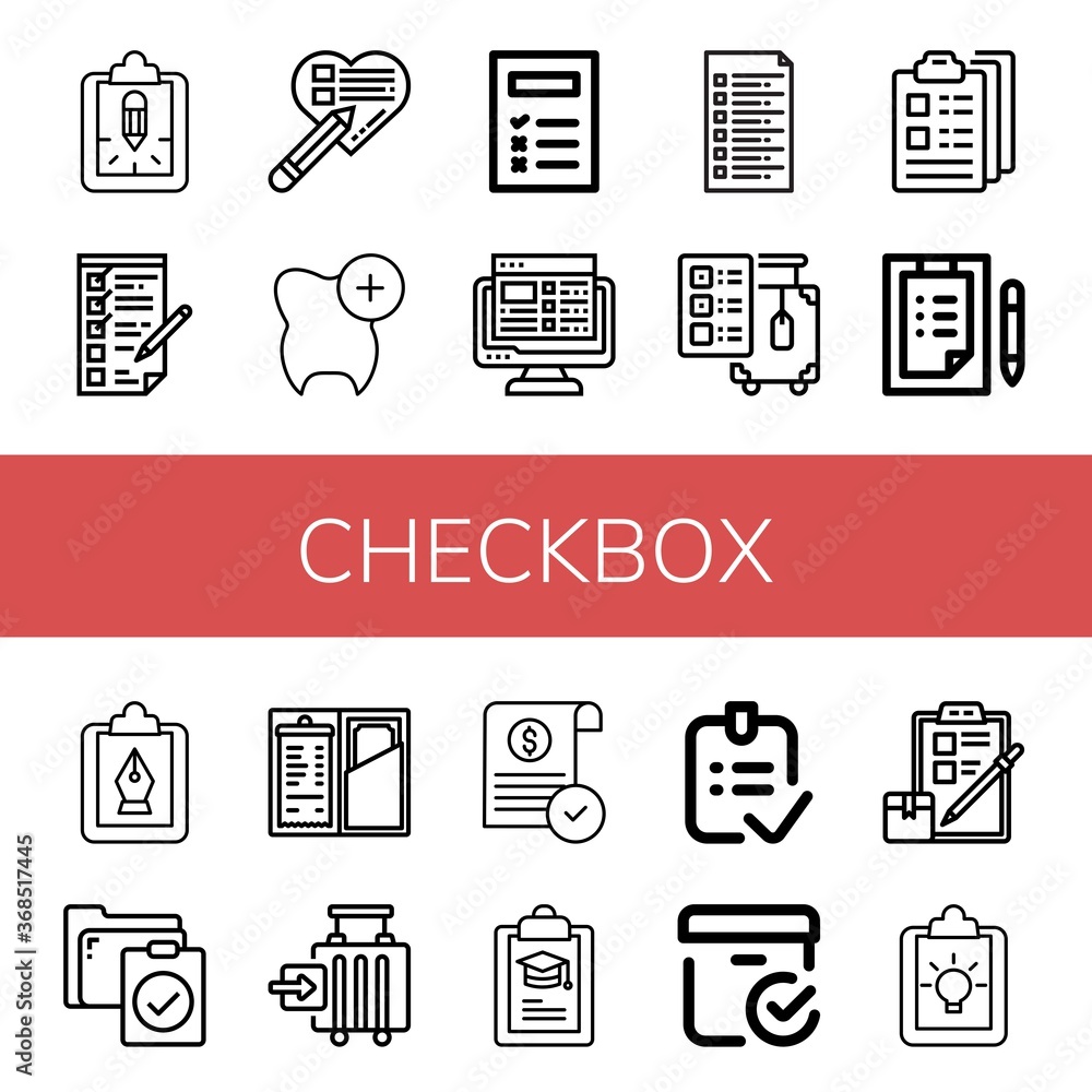 Poster set of checkbox icons