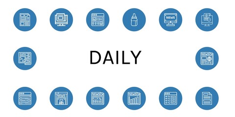 daily simple icons set