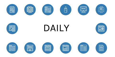 daily simple icons set