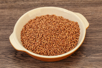 Raw buсkwheat cereal in the bowl
