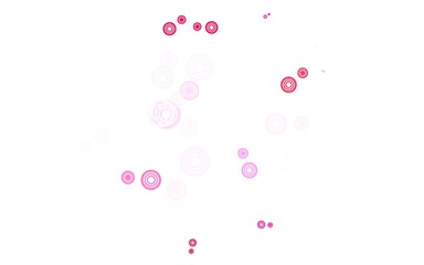 Light Pink, Yellow vector background with bubbles.