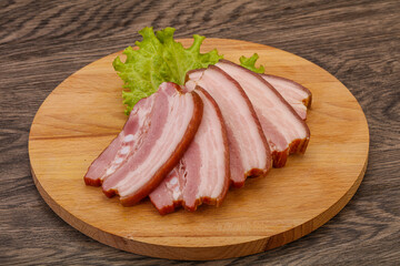 Tasty smoked pork brisket slice