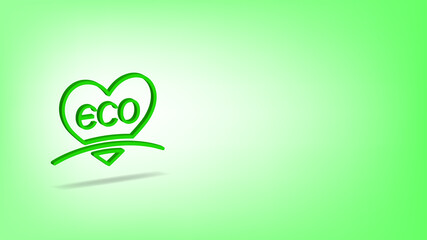 Abstract green 3d eco logo poster with shadow EPS10