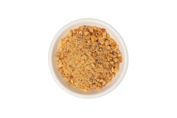 Peanut Powder in white bowl isolated on white background