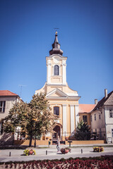 Fototapeta na wymiar Roman Catholic Church Holy Trinity in Sremski Karlovci, Serbia.