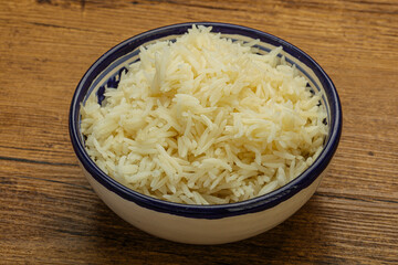 Steamed basmati rice in the bowl
