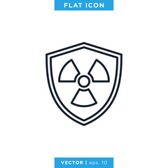 Radioactive Protection Icon Vector Logo Design Template.