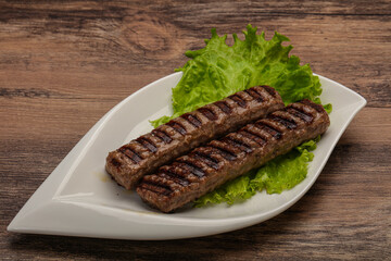 Two Grilled kebeb beef sausages