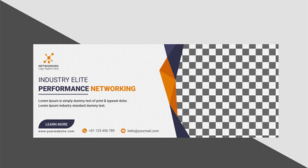 Creative Networking Blue & Orange Business Social Media Banner