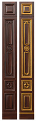 Classic wood panel with carved veneers and patina