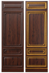 Classic wood panel wood with veneer and gold elements