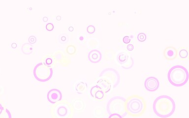 Light Pink, Yellow vector background with bubbles.